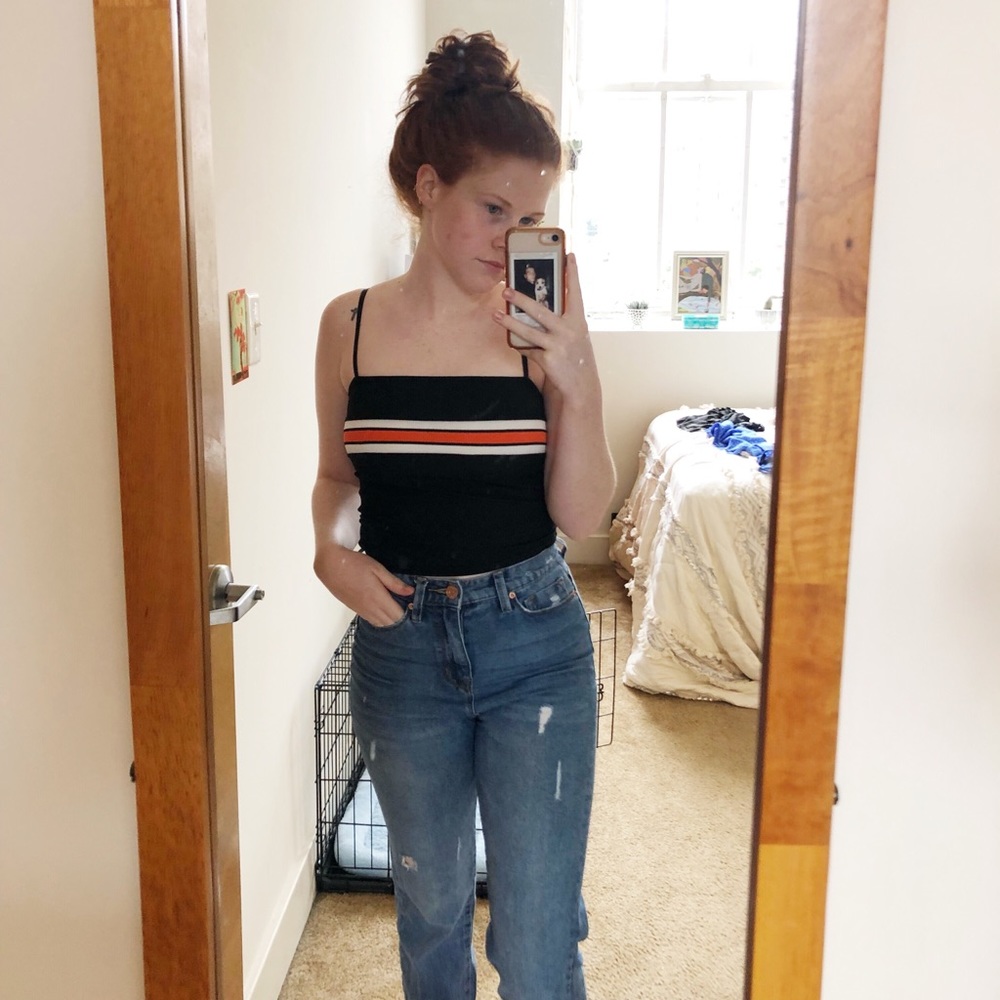 Square Neck Cropped Tank Top